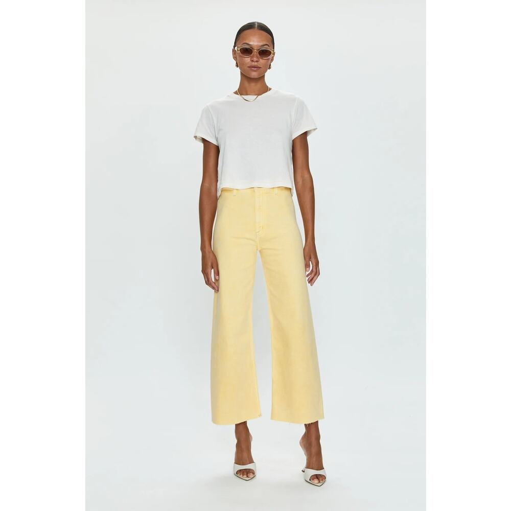 Penny Ankle Pintuck High Rise Wide Leg - Buttercup
